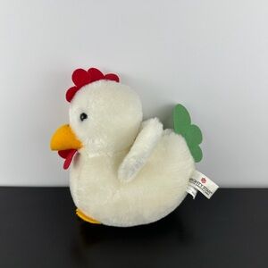 Mighty Star Rare Chicken Hen 8” White Red Orange Rooster Chick Plush HTF